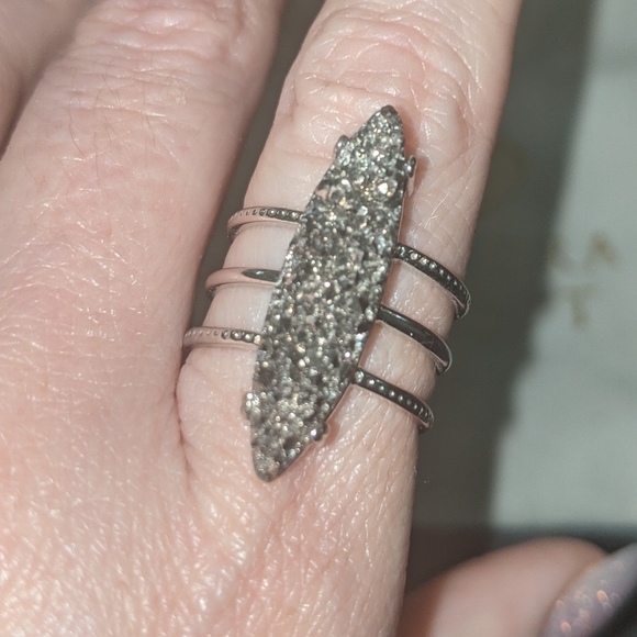Ava Rose Silver Druzy Triple Ring Sz 7- GORG!! - Picture 7 of 7